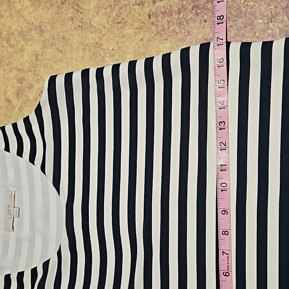 Loft | Black and White Striped Summer Dress - Picture 9 of 12